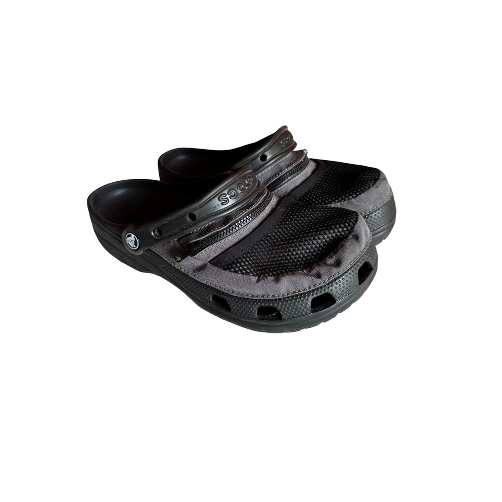 Crocs Classic Venture Pack Clog Mens 9 Black Grey Zipper Pouch Utility Shoes
